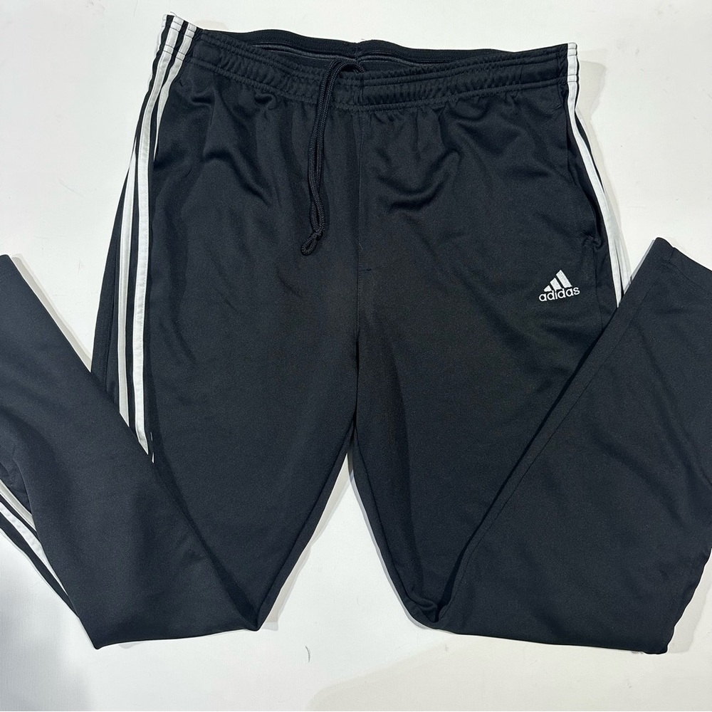 Adidas  Black Joggers with White Stripes